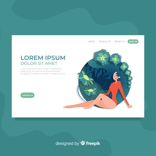 Vector gratuito landing page de naturaleza