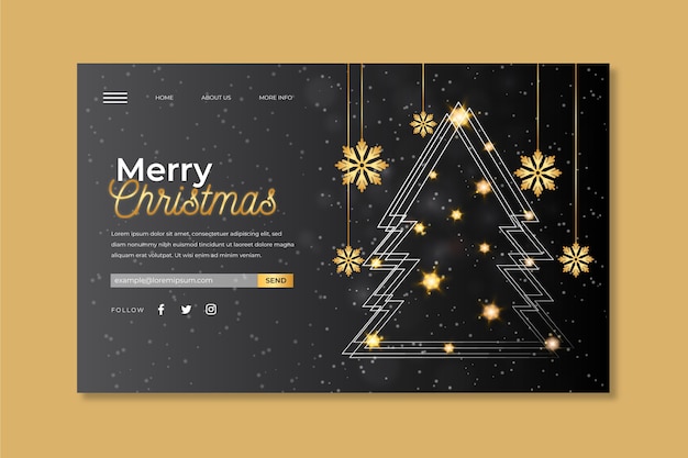 Landing page navideño en diseño plano
