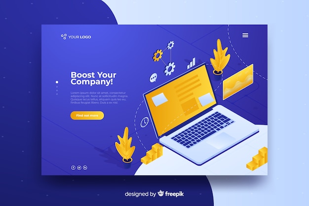 Vector gratuito landing page de negocios