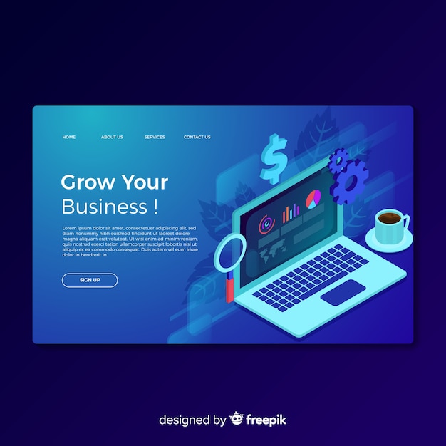 Vector gratuito landing page de negocios