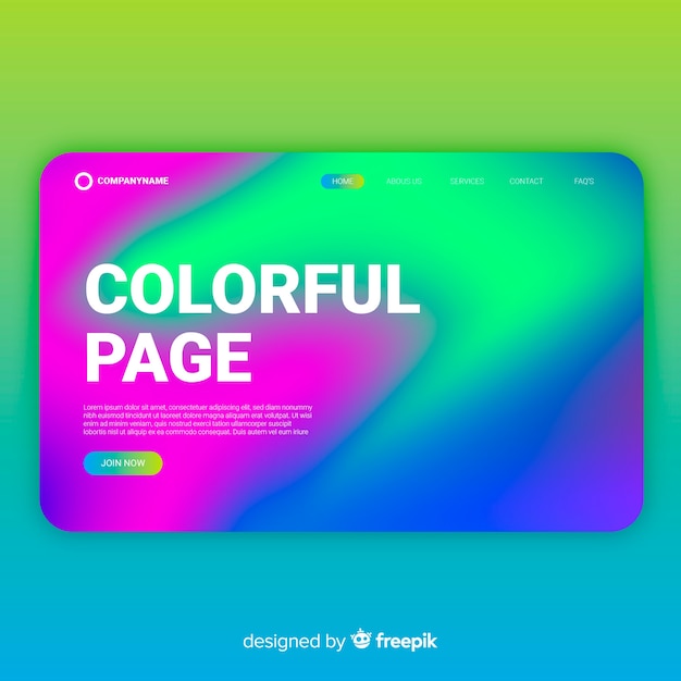 Vector gratuito landing page ondas coloridas