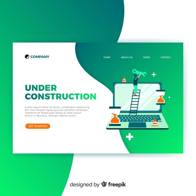 Landing page plana en construcción