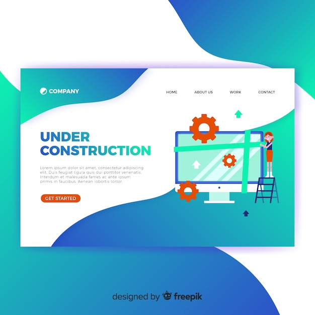 Landing page plana en construcción