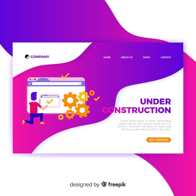 Vector gratuito landing page plana en construcción