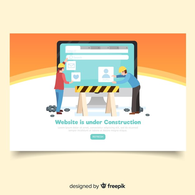 Landing page plana en construcción
