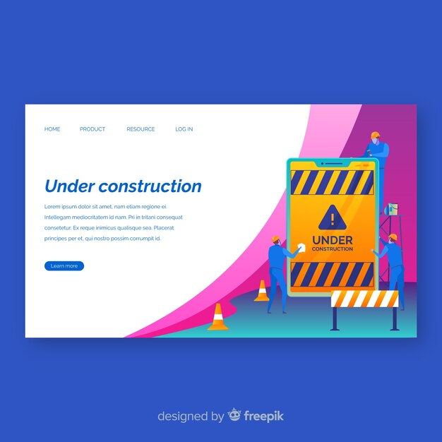 Vector gratuito landing page plana en construcción