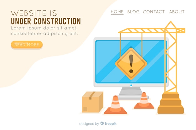 Landing page plana en construcción