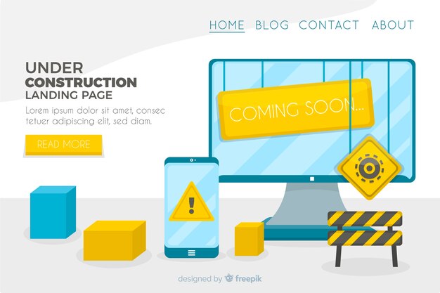 Landing page plana en construcción