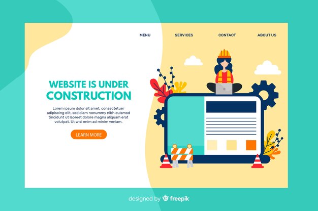 Landing page plana en construcción