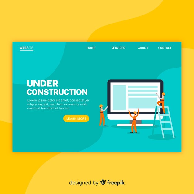Landing page plana en construcción