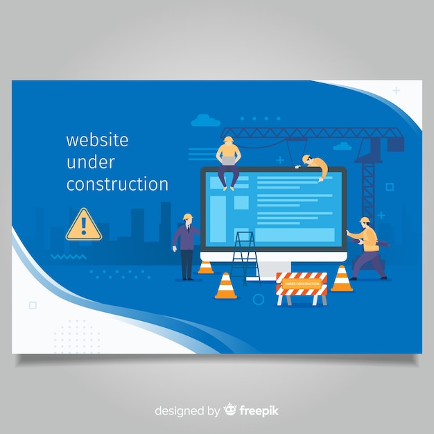 Vector gratuito landing page plana en construcción