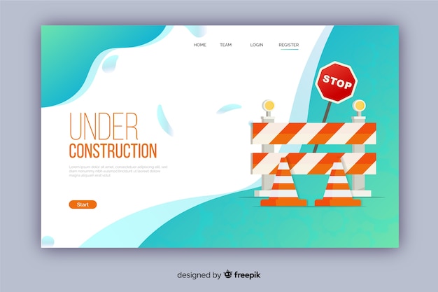 Vector gratuito landing page plana en construcción