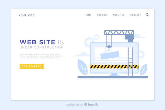 Vector gratuito landing page plana en construcción