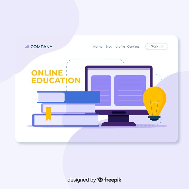 Landing page plana educación online