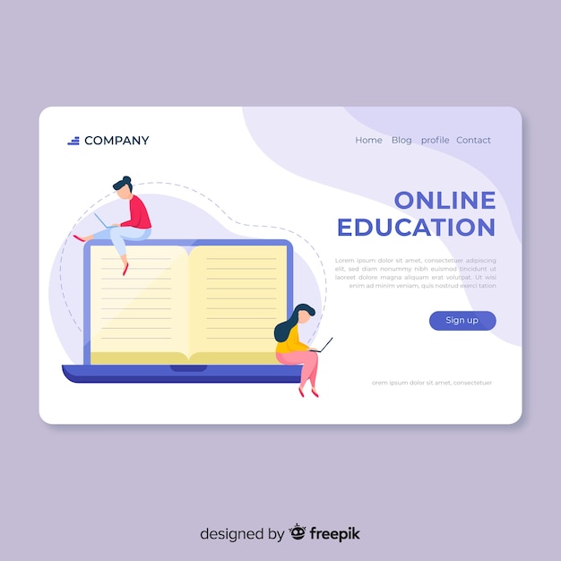 Landing page plana educación online