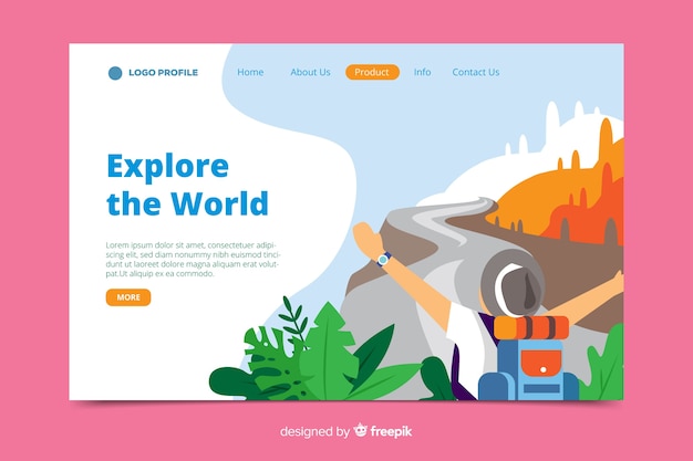 Landing page plana de viajes