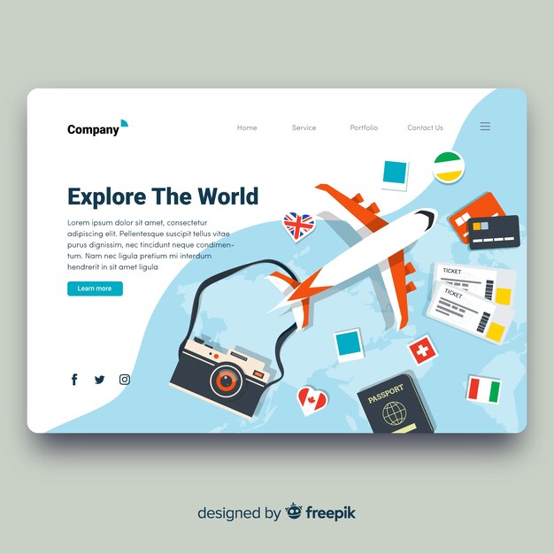 Landing page plana de viajes