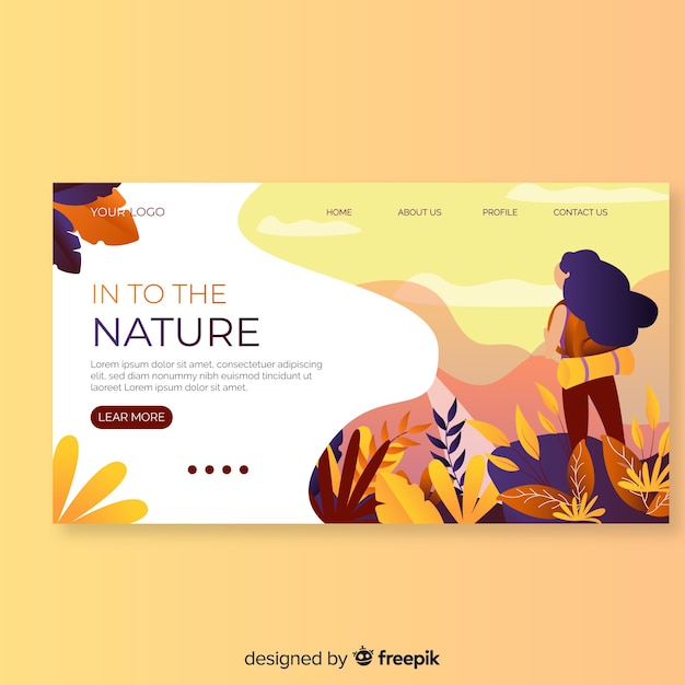 Landing page plantas dibujadas a mano