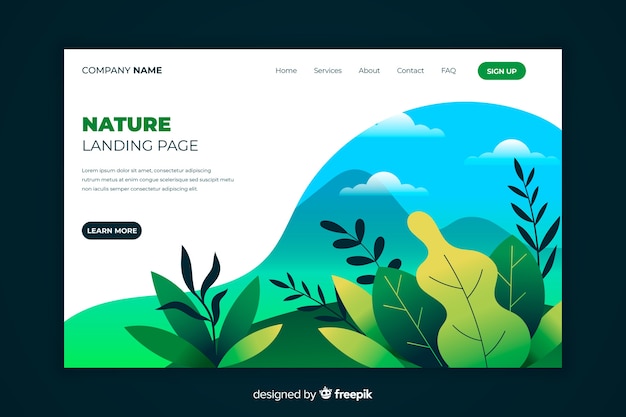 Landing page plantas dibujadas a mano