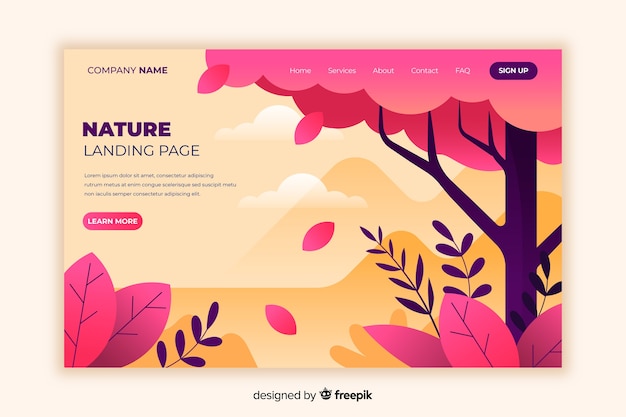 Landing page plantas dibujadas a mano