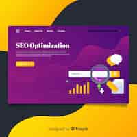 Vector gratuito landing page de posicionamiento seo