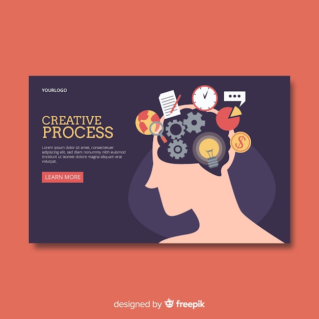 Vector gratuito landing page proceso creativo