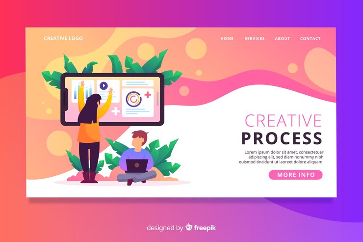 Vector gratuito landing page de proceso creativo