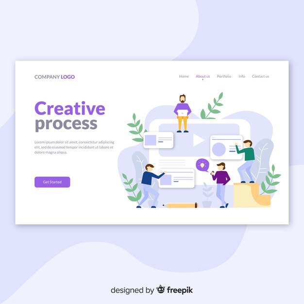 Landing page de proceso creativo