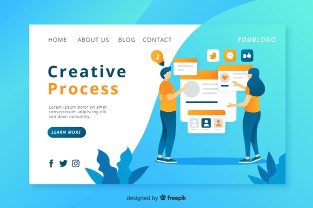Landing page de proceso creativo