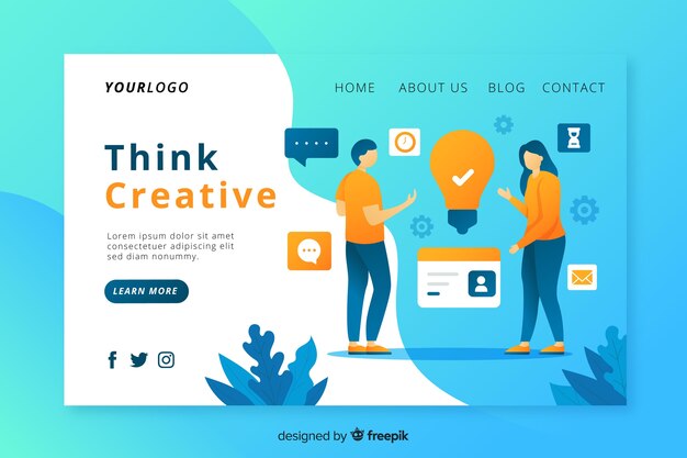 Landing page de proceso creativo