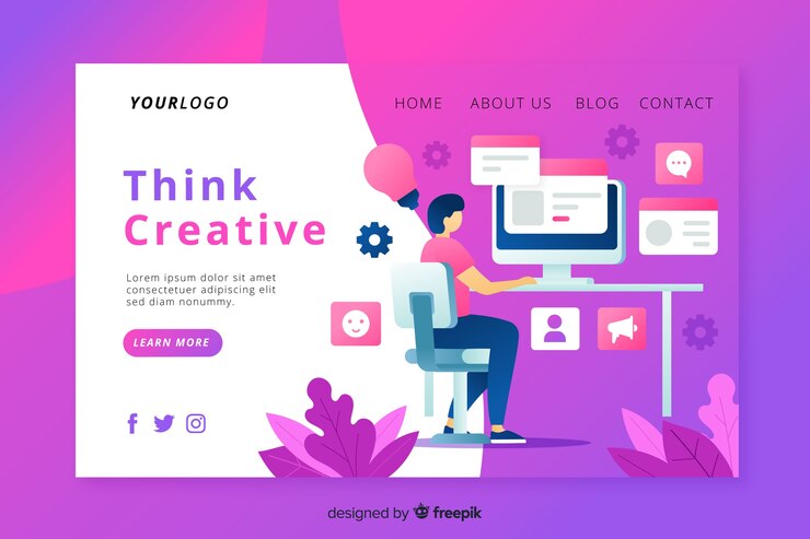 Vector gratuito landing page de proceso creativo