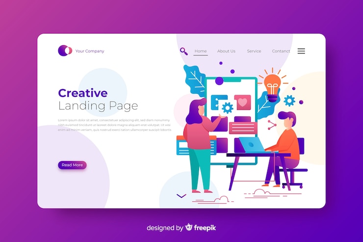 Vector gratuito landing page de proceso creativo