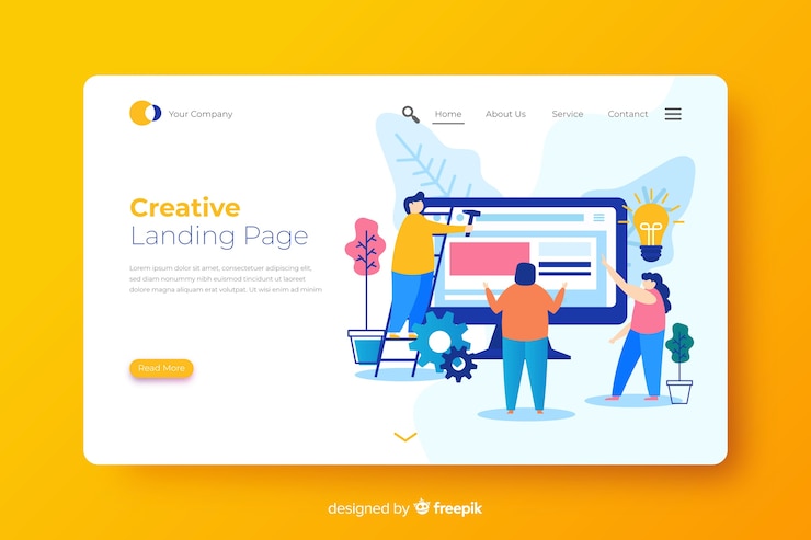 Vector gratuito landing page de proceso creativo