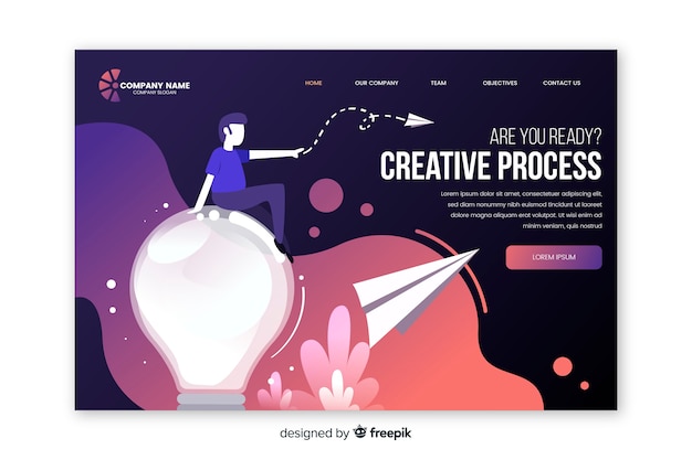 Landing page de proceso creativo