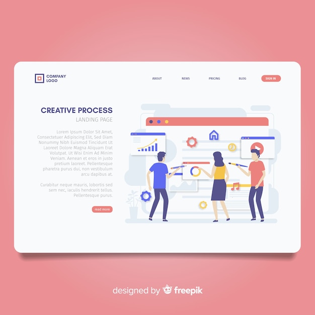 Landing page de proceso creativo
