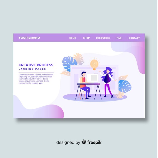 Landing page de proceso creativo