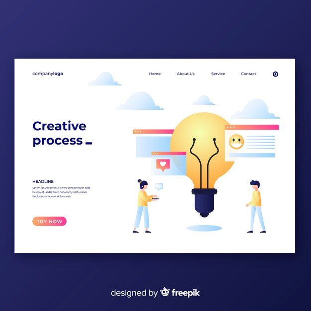 Landing page de proceso creativo