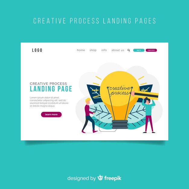 Landing page de proceso creativo