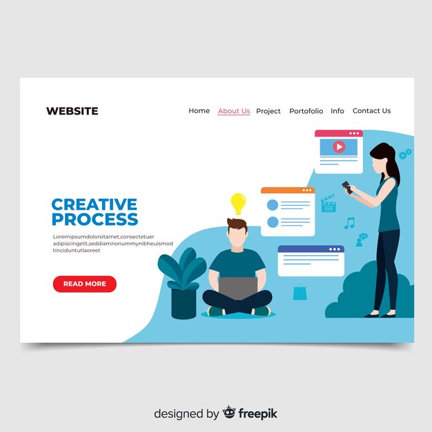Landing page de proceso creativo