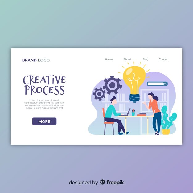 Landing page de proceso creativo