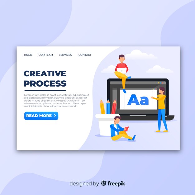 Landing page de proceso creativo