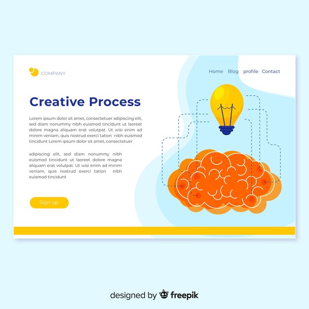 Landing page de proceso creativo