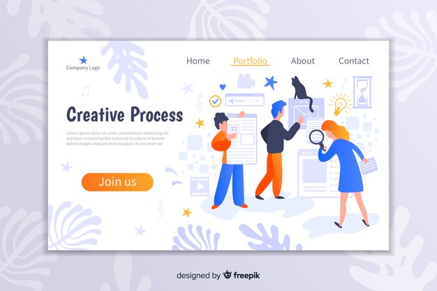 Landing page de proceso creativo