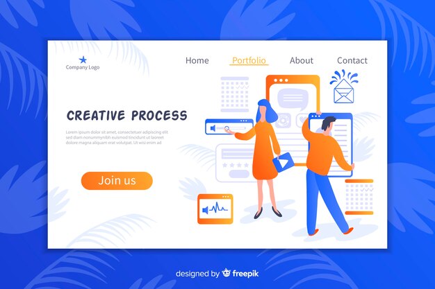 Landing page de proceso creativo