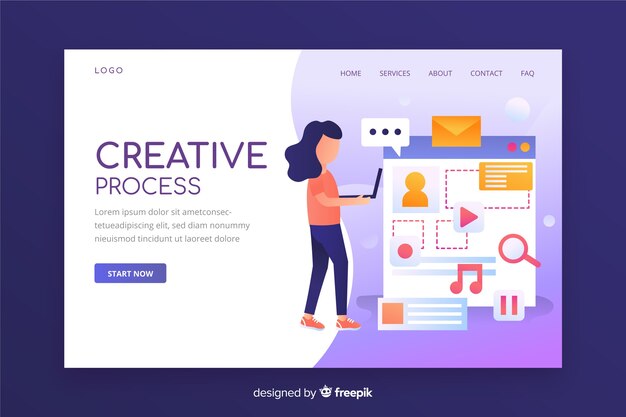 Landing page de proceso creativo