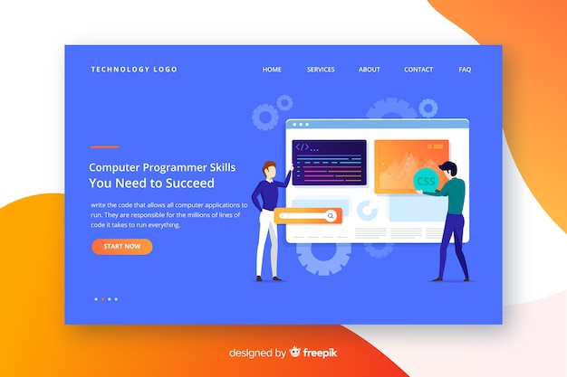 Vector gratuito landing page de programador