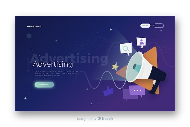 Vector gratuito landing page de publicidad