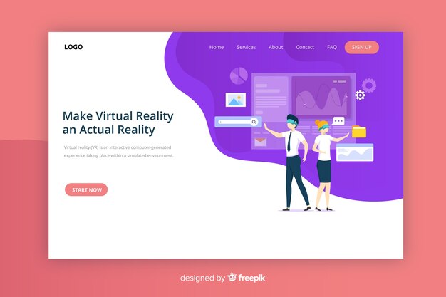 Landing page de realidad virtual