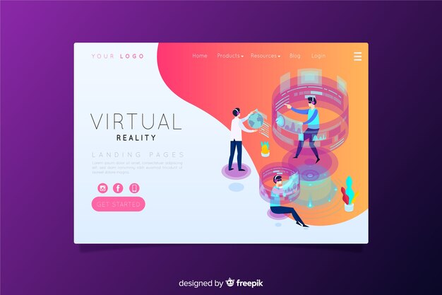 Landing page de realidad virtual