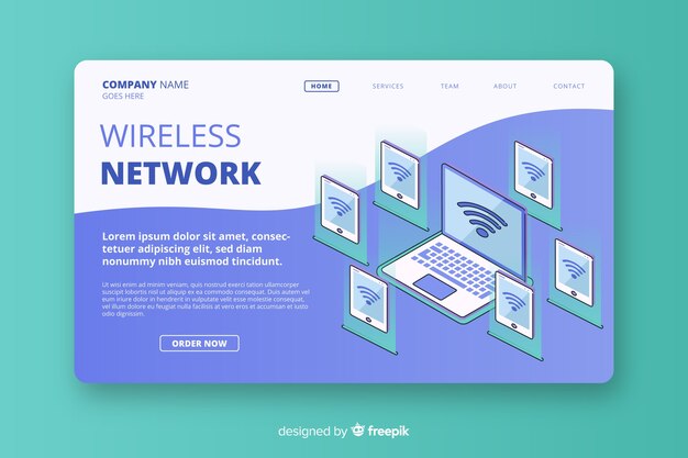 Landing page de redes inalámbricas